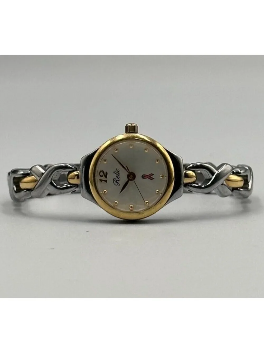 3/$30 Relic Breast Cancer Awareness Watch Women Silver Gold Two Tone 6